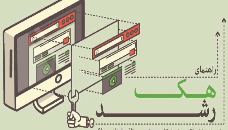 طرح جلد کتاب ِ «راه‌نمای ِ کامل ِ هک ِ رشد»